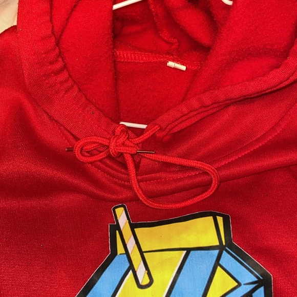 LYRI CAL  Lemonade 100% Real Music SHEIN red hoodie size X-Large music fan - Picture 7 of 7